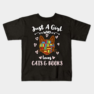 Just A Girl Who Loves Cats And Books Premium Kids T-Shirt